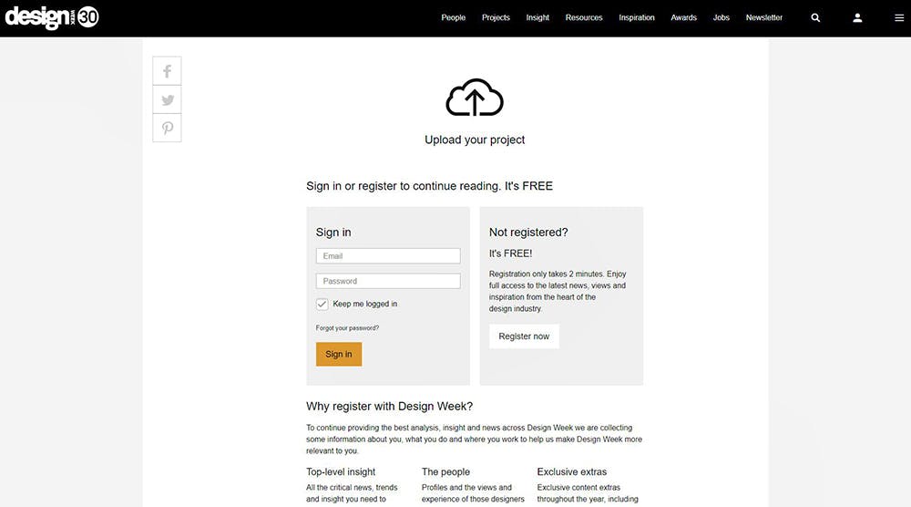 Image shows Design Week registration wall
