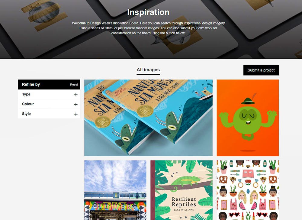 Image shows the Design Week inspiration board