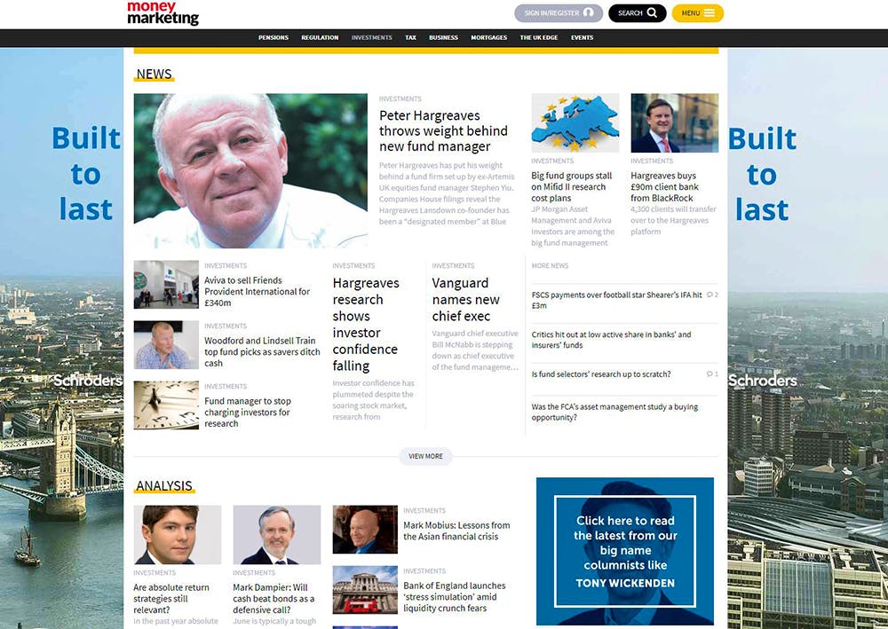 Image shows Investment news